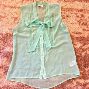 Urban Outfitters Pins and Needles Mint Sleeveless Blouse